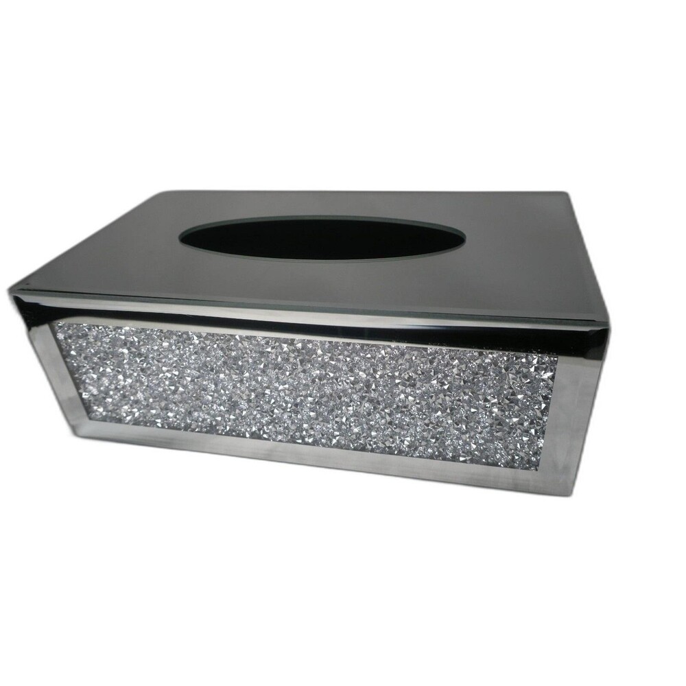 Silver Rhinestone Tissue Box Cover